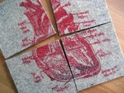 Image of broken heart - anatomical diagram coasters