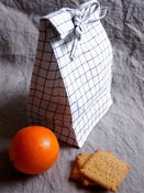 Image of Sac à goûter de petit écolier, lin carreaux