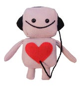 Image of Pink Mini Robot with Headphones Plush Toy