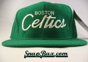 Image of VINTAGE GREEN BOSTON CELTICS SCRIPT SNAPBACK
