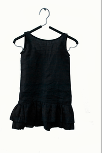 Image of Black Sleeveless Ruffle Dress