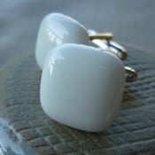 Image of white cufflinks