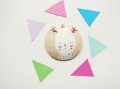 Image of Little whimsical creature - Handpainted wooden brooch