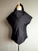 Image of Black Shantung Silk Tunic Top . MLT1101