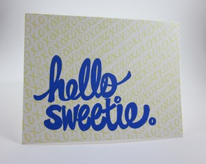 Image of Hello Sweetie screenprint card