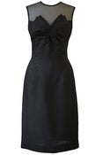 Image of 1950s  Bow Front Classic Black Dress