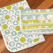 Image of Organic cotton baby blanket - blue