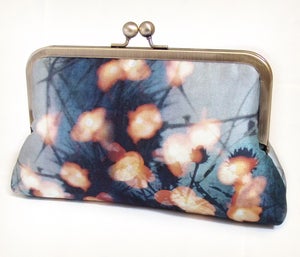 Image of Forest Lights, A Red Ruby Rose original silk clutch purse