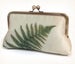 Image of Green Ferns, a Red Ruby Rose original silk clutch purse