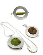 Image of Reversible Brushed Flat Ring Sterling Silver Pendants