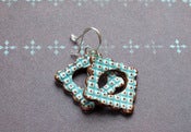 Image of Teal and Chocolate Porcelain Frame Earrings