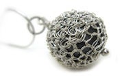Image of Crocheted Oxidised Sterling Silver Pendant