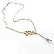 Image of Cascading orchids necklace with swarovski drop