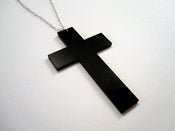 Image of OVERSIZED Black Cross Necklace