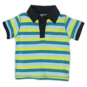 Image of citrus stripe polo top, by Little Green Radicals