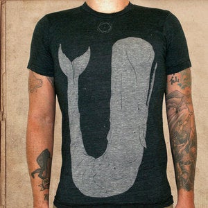 Image of Moby Dick - triblend - discharge ink.  
