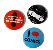 Image of Button Badge Set - Comic Collection
