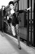 Image of Black String Fence Net Tights