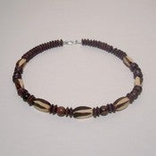 Image of Handcarved Beaded Necklace - Unisex Wood Necklace