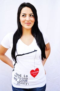 Image of 036-MY LOVE STORY V-Neck-Christian t-shirt