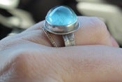 Image of your very own piece of the ocean - high dome aquamarine cocktail ring