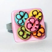 Image of Dollies Multicoloured Flower Power Donut Plate Ring