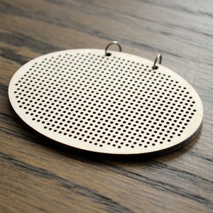 Image of Wooden Cross Stitch Pendant : Horizontal Oval