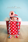 Image of Cherry Sky Earflap Hat - Turquoise, Red, Pink  **FREE HEADBAND**