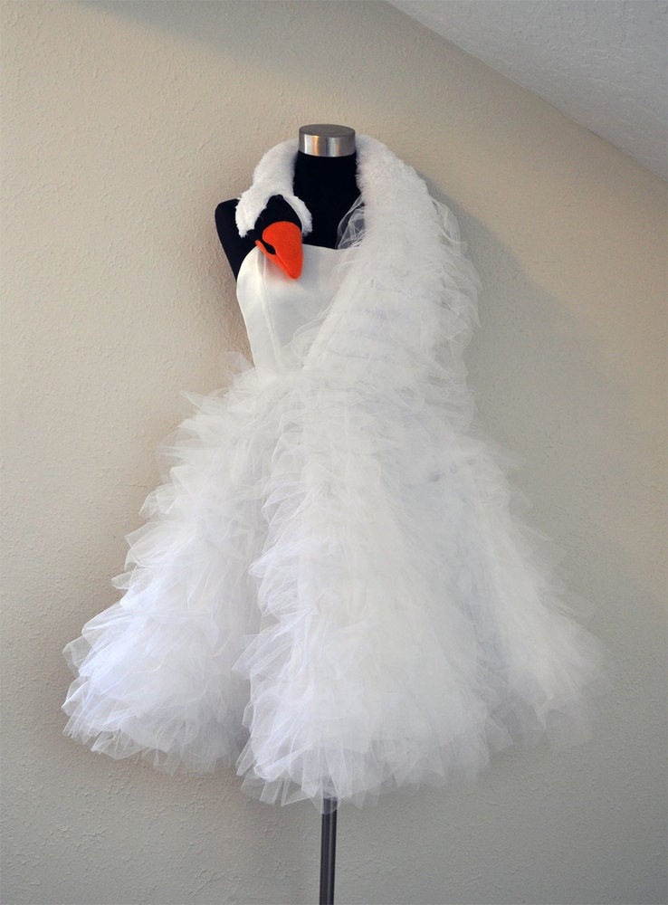 A dress made famous by Bjork This deluxe version of the popular swan dress