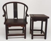 Image of Chinese Elm Horseshoe Arm Chair Miniature
