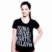 Image of RUN&DRIVE&PARTY&RELAY black - girls