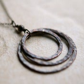 Image of  Copper Rings Necklace - Hammered copper on Sterling Silver 