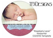 Image of "Raspberry Lace" Horizontal - CD or DVD Label Template - Photoshop Templates for Photographers - NEW