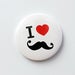 Image of I Love extra twirly Moustache, fridge magnet bottle opener