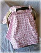 Image of Pink Argyle Infant Car Seat Tent
