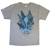 Image of "Whales" Tee (Grey Shirt • Blue Inks)