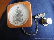 Image of Steampunk Fob-style LED Light Brooch (square setting)