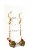 Image of green granite earrings
