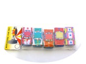 Image of Miniature vintage tin toy cars, Nakamura set of five