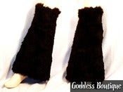 Image of Faux Fake Fur Fluffy Flared Leg Warmers Loose Socks