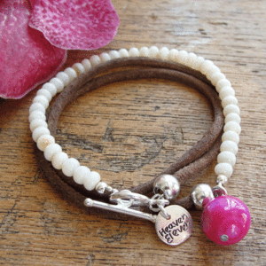 Image of Boho Wrap Bracelet -  Mother of Pearl