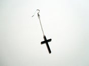 Image of Small BLACK CROSS Earring Single