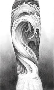 Image of "Water #1" forearm design.