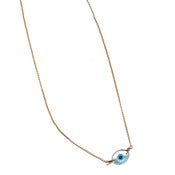 Image of PROTECTIVE EVIL EYE NECKLACE 14K