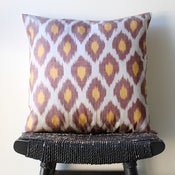Image of TWO COLOUR Uzbek Ikat, Silk and Cotton Cushion Cover, Pillow, 45 x 45 cm, 18 inch