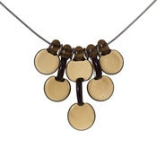 Image of Brown Interlaced Droplet Discs 5 lampwork necklace