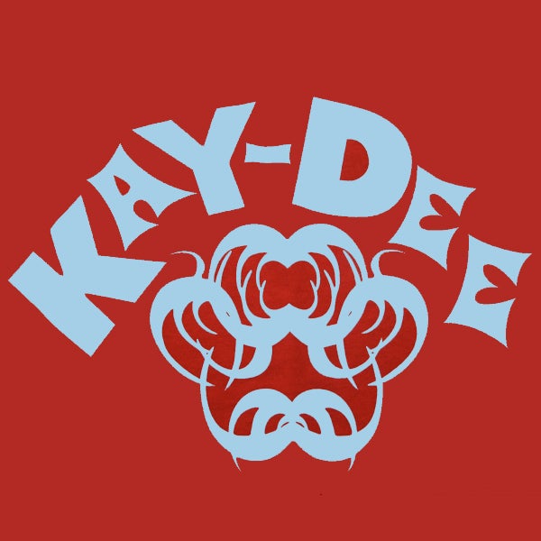 Image of KAYDEE- LT BLUE ON RED