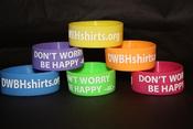 Image of Wristbands (Smaller) Don't Worry Be Happy silicone wristbands