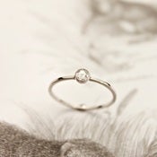 Image of platinum 3mm rose-cut diamond ring