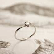 Image of platinum 3.8mm rose-cut diamond ring
